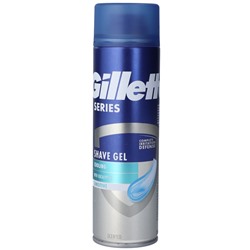 Гель для бритья Джиллетт(ʤɪˈlet) Series Sensitive Cool, с ментолом, Охлаждающий для чувствительной кожи 200мл