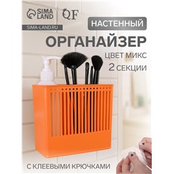 Органайзер настенный Classic, 2 секции, с клеевыми крючками, 14.5×14.5×7.5 см, МИКС
