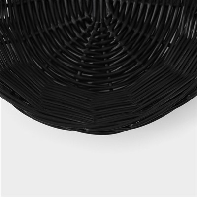 Корзинка для фруктов и хлеба Доляна «Плетёнка», 25×18×6.5 см, пластик, плетёная, коричневая