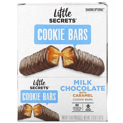 Little Secrets, Cookie Bars, Milk Chocolate with Caramel, 12 Pack, 1.8 oz (50 g) Each