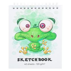 Скетчбук. 40л.Лягушонок  евросп кор А6 обл БЦ мат лам блок 120г