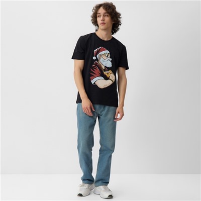Футболка мужская KAFTAN Santa, черный, размер XL