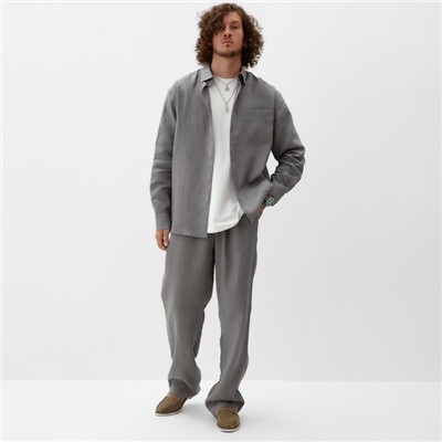 Брюки мужские MIST Linen, размер 56, серые