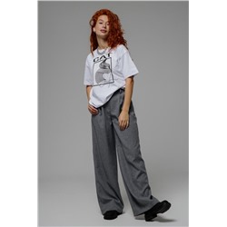 8506/1 Футболка женская оверсайз (Белый_cat)