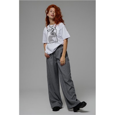 8506/1 Футболка женская оверсайз (Белый_cat)