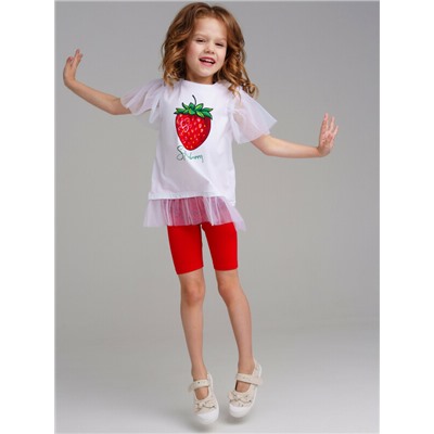 Комплект трикотажный для девочек: фуфайка (футболка), брюки (легинсы)