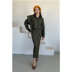 Юбка джинс  DENIM037/05/Хаки