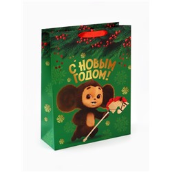 Пакет подарочный «Новый год: Лошадь 2026», Чебурашка, L 31×40×11.5 см