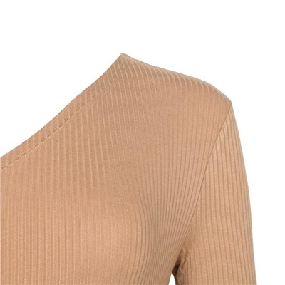 Боди женское MIST на одно плечо, размер 46, бежевое