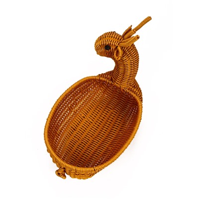 Корзина плетёная для хранения «Олень», 30×23×30 см, пластиковая, коричневая