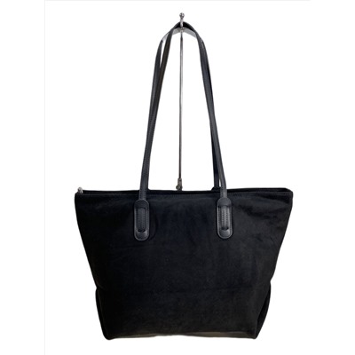 Женская сумка из искусственной замши, цвет черный