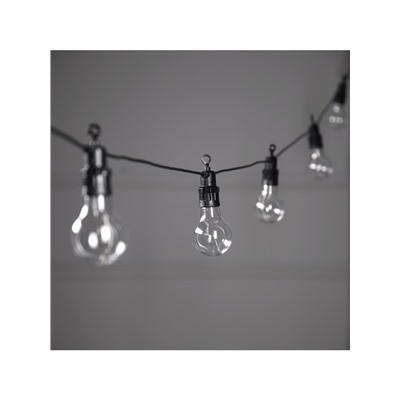 Гирлянда «Белт-лайт» 5 м с насадками «Роса», IP44, УМС, тёмная нить, 50 LED, свечение белое, 3 В