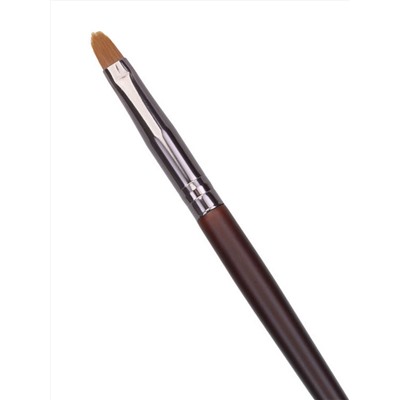 Kristaller Кисть для бровей и макияжа глаз «Сабля», скошенная округлый срез, дерево, нейлон, коричневый, 16 см 27865