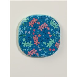 Зеркало карманное «Узор», с подставкой, 8×8 см, синее