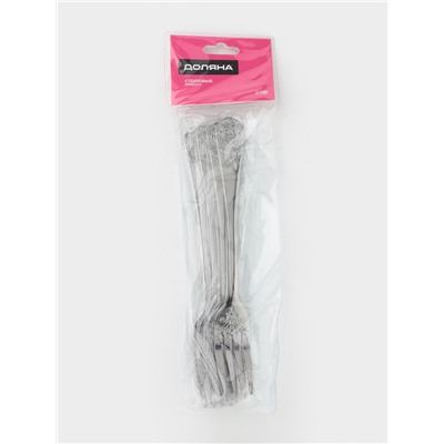 Вилки столовые Доляна «Эмили», длина 20.5 см, 6 шт., нержавеющая сталь, серебристые