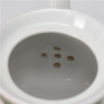 Набор чайный керамический на металлической подставке Доляна «Садовый дворик», 13 предметов: 6 чашек 200 мл, 6 блюдец d=14.1 см, чайник 1 л ㅤ