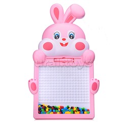 Доска для рисования "Зайчишка" в коробке (розовый)