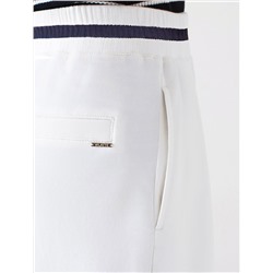 Укороченные широкие брюки из эластичного футера двухнитки