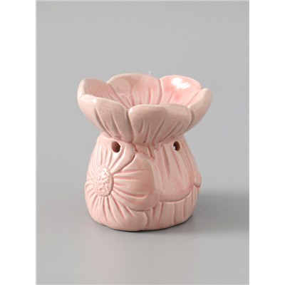 УЦЕНКА Аромалампа для эфирных масел керамика «Нежный цветок», 8×8×8 см, МИКС