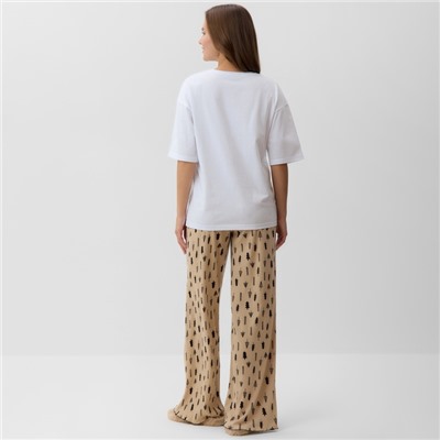 Пижама новогодняя женская (футболка, брюки) KAFTAN «Елки», размер 40-42