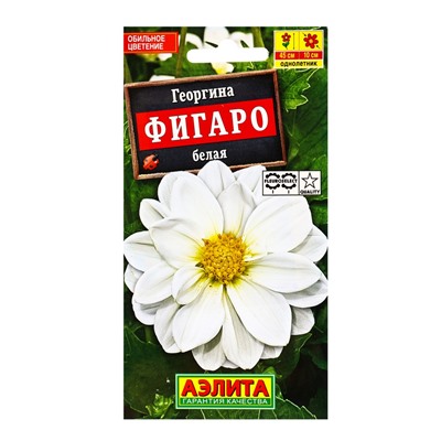 Семена цветов Георгина Фигаро махровая белая , Ц/П,7 шт.