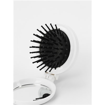 Расчёска массажная «Котики», складная, с зеркалом, d=6.5 см, МИКС