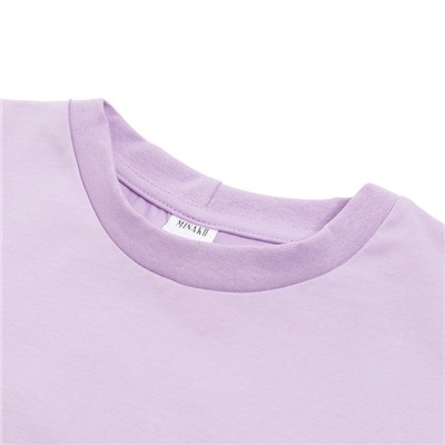 Футболка женская однотонная MINAKU: Basic line, лавандовая, размер 42