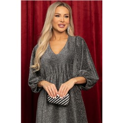 Платье с люрексом Неповторимая (серебро) П14322-34М