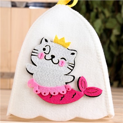 Шапка для бани и сауны «Ариэль», полиэстер, детская, белая