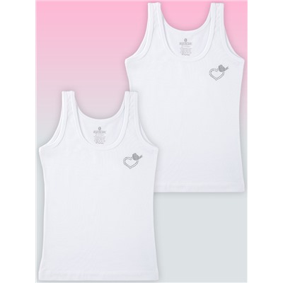 4110-01 Майка для девочки белая (BAYKAR)