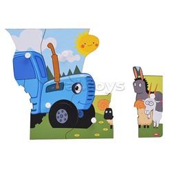 Рамка-вкладыш с ручками "Синий трактор" 28*19,5см,термопак