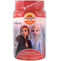 Sundown Naturals Kids, Жевательные конфеты с мультивитаминами, «Холодное сердце 2» Disney, со вкусом клубники, арбуза и малины, 60 жевательных конфет