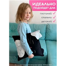 Декоративная Подушка Кот 35х35, черная