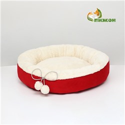 Лежанка «Снежок», 56×46×13 см, красный