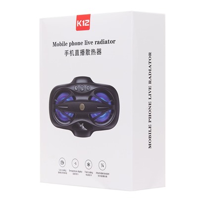 Игровой кулер K12 RGB зажимной (black)