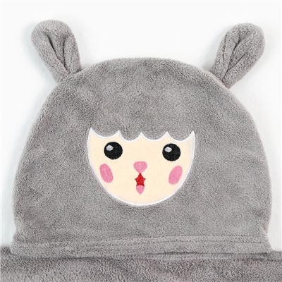 Полотенце - уголок LoveLife «Зайчик», 70×140 см, микрофибра, серое