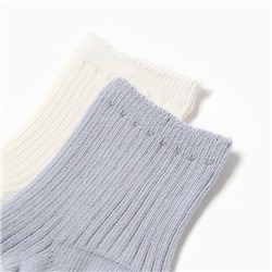 Носки детские Крошка Я Basic Line, 2 пары, 12-24 мес., молочный, серый