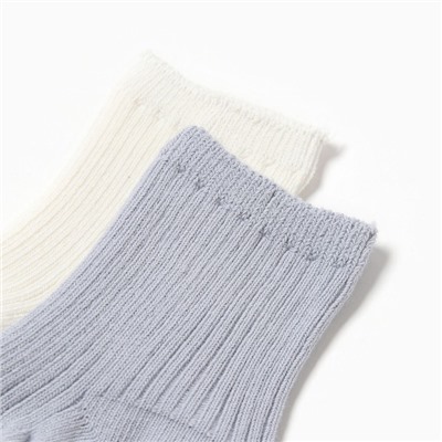 Носки детские Крошка Я Basic Line, 2 пары, 12-24 мес., молочный, серый