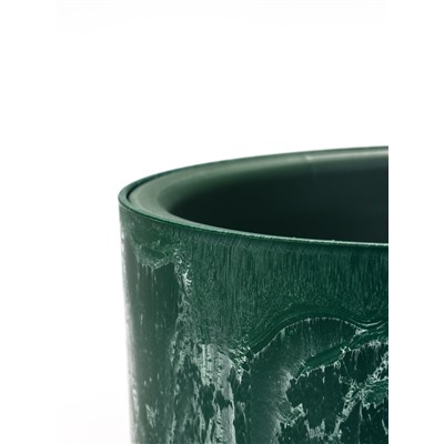 Кашпо для цветов «Микрит», 1 л, d=15 см, h=14 см, со вставкой, пластиковое, зелёное