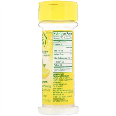 True Citrus, True Lemon, Кристаллизованный лимон, 2,12 унц. (60 г)