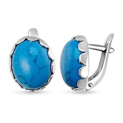 Серьги, бирюза пресс., СПН4196