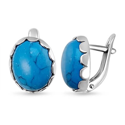 Серьги, бирюза пресс., СПН4196