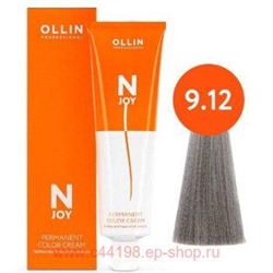 OLLIN "N-JOY" 9/12 - блондин пепельно-фиолетовый, перманентная крем-краска для волос 100мл