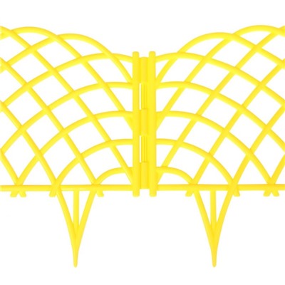 Ограждение декоративное, 34×270 см, 6 секций, пластик, жёлтое, «Диадема»