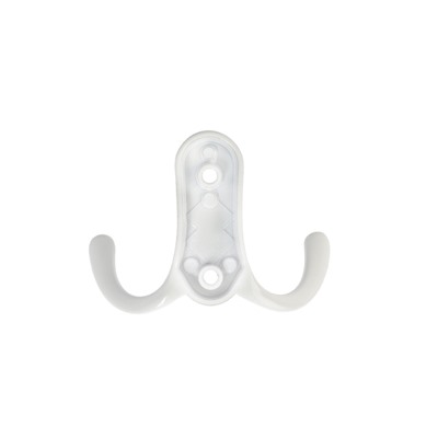 Крючок мебельный ТУНДРА TKd=024 LIGHT, двухрожковый, белый