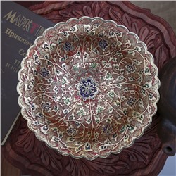 Блюдо «Живая изгородь», 6.5×20×20 см, латунь, цветная эмаль, МИКС