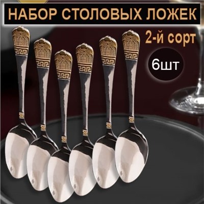 Набор столовых ложек 6 штук ,2й сорт, 21x3x1см