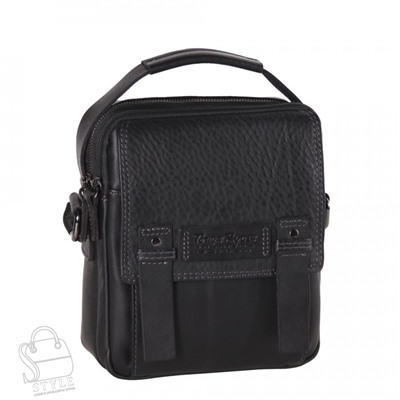 Сумка мужская кожаная 3012-1TR black Tough Ruder