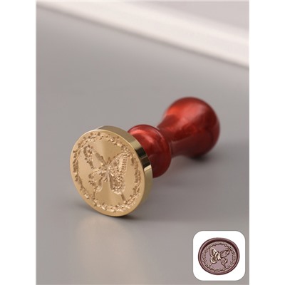 Печать для сургуча с пластиковой ручкой «Бабочка в колючей проволоке», 6.3×3×3 см