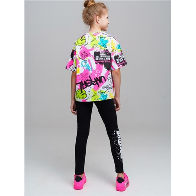 Брюки трикотажные для девочек (легинсы), 2 пары в комплекте